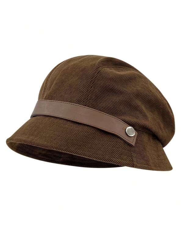 1 pieza Sombrero de cubo de pana de alta calidad, nuevo y versátil para otoño e invierno, con dos opciones de uso, equipo de invierno