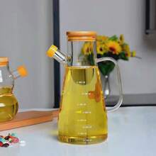 1 Large-Capacity High Borosilicate Glass Oil Bottle, Large-Capacity Household Kitchen Oil Bottle With Scale, Glass Oil Bottle, Glass Vinegar Bottle, With Measuring Device, Oil-Proof Overflow Device, Seasoning Bottle, Outdoor Barbecue Camping Picnic, Kitchen Supplies