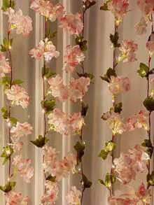 1pc 20-LED DIY Cherry Blossom Tree Lights - Bendable Battery-Operated Branches With Warm White Glow, Pink Floral Decor For Home, Weddings, Parties (AA Batteries Not Included), Cherry Blossom Themed Items, Party Ambiance, Wedding Decorations, Decorative Lighting, Batterypowered Lights Fall Decor Halloween Autumn Decor Christmas Decorations Home Christmas Gifts Christmas Decor - 暖光 - 查看 15