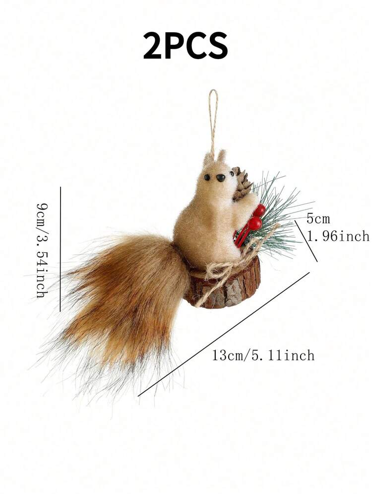 4 件/2 件/1 件可爱逼真的松鼠攀爬装饰，适用于圣诞树装饰、饰品、工艺品、派对、摄影道具、惊喜礼物 - 彩色 - 查看 18