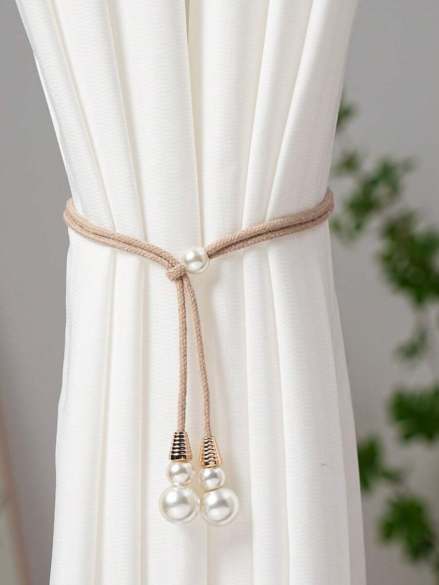 Adjustable Curtain Tie Backs, Pearl Curtain Tiebacks, Curtain Clips - Multicolor - View 1