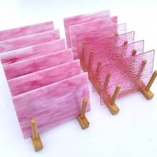 LITMIND 12 Sheets Pink Stained Glass Variety Pack 6 X 4 Inch Cathedral Art Glass For Mosaic Crafts And Supplies Assorted Colors Glass Sheets For Stunning Stained Glass Projects - PinkMix - View 2