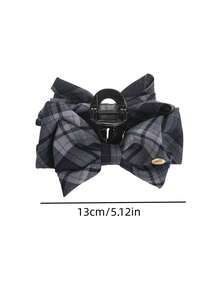 3pcs/2pcs/1pc Fashionable Plaid 5-Inch Large Bow Hair Clips, Elegant Girl Ponytail Toppers, Vintage Versatile Hair Claw Clips Elegant Hair Accessories Winter Hair Clutch - Multicolor - View 3