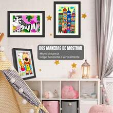 2pcs Marco Magnético de Arte para Niños - Blanco, Lacado, Montaje en Mesa, Colgable Horizontal o Verticalmente - 26x4x2. 51 - Blanco - Ver 6