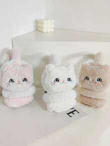 1pc Cute Cat Plush Ear Cups, Student Ear Bags, Warm And Cold-Proof, Protecting Ears, Ear Warming, Ear Cover White Ear Muffs