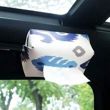 1pc Bohemian Style Leather Tissue Box, Living Room Car Tissue Bag, Household Bathroom Waterproof And Simple Paper Box, Household And Car Bathroom Accessories, Bathroom Supplies, Leather Tissue Storage, Decorative Items - Multicolor - View 3