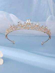 One Elegant Gold Tone Princess Hair Accessory Bridal Crown Valentine's Day Accessories - Gold - View 8