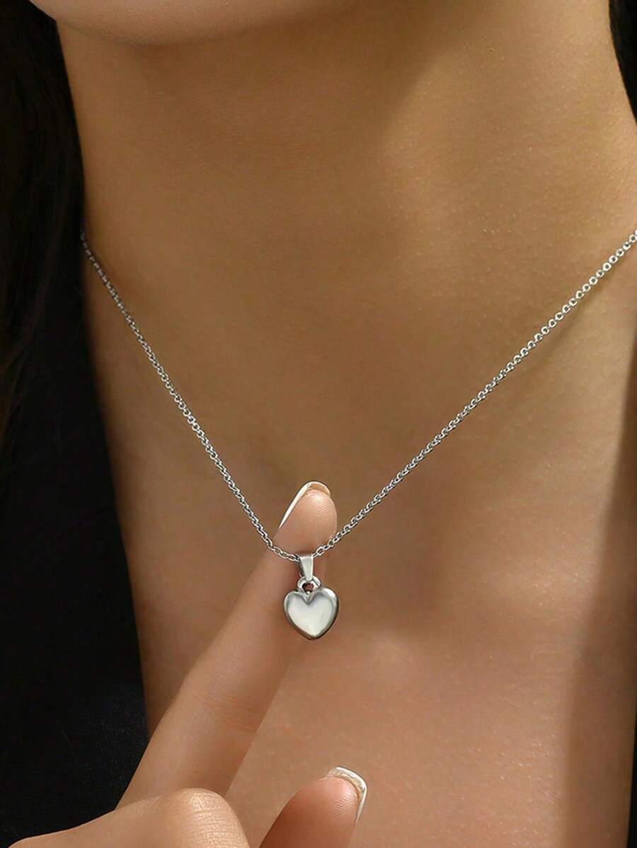 1pc Delicate, Minimalist Heart Shaped Necklace, Gift For Girlfriend, Mom, Daughter's Birthday, Best Friend
