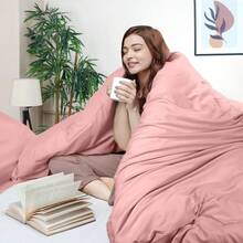 Utopia Bedding Duvet Cover Queen Size Set 1 Duvet Cover With 2 Pillow Shams 3 Pieces Comforter Cover With Zipper Closure Ultra Soft Brushed Microfiber 90 X 90 Inches Queen Pink - PinkQueen - View 3