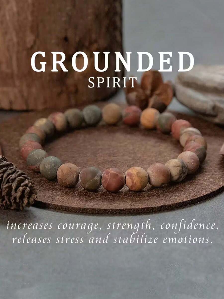 1PC Picasso Stone Natural Stone Chakra Bracelet For Women - Bohemian Style Colorful Beads - 1pc - View 1
