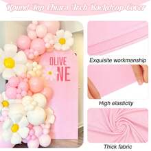 Arch Backdrop Cover Solid Colour Elastic Fabric Photography Background Wedding Supplies Beige Banners Ornaments For Weddings Anniversaries Birthdays And Parties Decoration - 粉色 - 查看 4