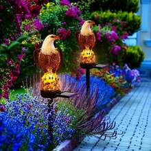 1pc Solar Powered Eagle Lawn Light, Animal Resin Lamp, Garden Pathway Light, Landscape Decor Light, Hotel Outdoor Night Light