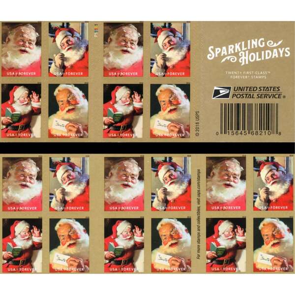 2018 Sparkling Holidays Forever Postage Stamps Booklet Of 20(100 Total)