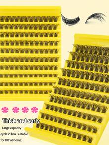 120pcs Dense Curl Individual Eyelash Clusters - Self-Structured Cat Eye Style, D Curl, Fluffy, Suitable For DIY Eyelash Extensions At Home, Applicable For Salon-Quality Density And Length - Easy To Apply, Reusable, And Comfortable Eyelash Clusters, Individual Lashes, False Eyelashes Suitable For Beginners. - C - View 5