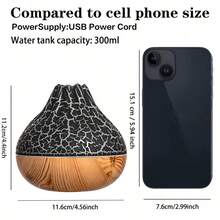 1 pieza Difusor de aroma eléctrico para el hogar, humidificador de dormitorio con luz nocturna, difusor de aromaterapia de niebla fría ultrasónica, adecuado para el hogar, dormitorio, yoga, oficina, Navidad y otras ocasiones - humidificador volcán - Ver 4