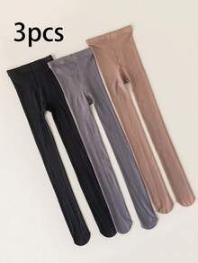 1 par de meias-calças transparentes infantis, leggings respiráveis de alta elasticidade e cor de pele preta para meninas, adequadas para todas as estações