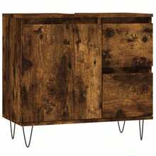 vidaXL Badezimmerschrank Geräucherte Eiche 65 x 33 x 60 cm Holzwerkstoff