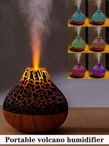 1 pieza Difusor de aroma eléctrico para el hogar, humidificador de dormitorio con luz nocturna, difusor de aromaterapia de niebla fría ultrasónica, adecuado para el hogar, dormitorio, yoga, oficina, Navidad y otras ocasiones - humidificador volcán - Ver 2
