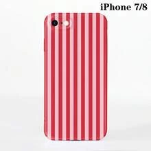 1pc Minimalist Stripe Pattern Perforated Glossy Filmic Case Full Protective Hard Phone Cover, Compatible With IPhone 11/12/13/14/15/16 Pro Max Waterproof Shockproof Anti-Fall Scratch Resistant