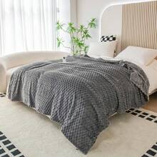 1件装柔软复古风人造毛皮毯 - 沙发和椅子的舒适之选,条纹图案,可机洗,涤纶混纺,四季皆宜,椅套/床罩 | 柔软毯子 | 涤纶混纺,兔子装饰 - 深灰色 - 查看 5