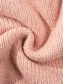 女式休闲街头风格宽松破洞毛衣 - 粉色 - 查看 10