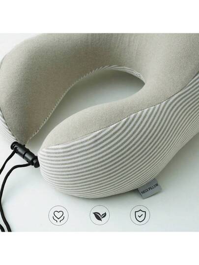 The Ultimate Travel Companion: Com Tafel Shaped Memory Foam Kussen Soft, Removable Gestreepte Hoes You Can Wash. Perfect Protecting Your Neck On Long Journeys.​ view 6