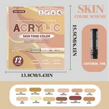 12/84 Colors Acrylic Paint Markers Set, Quick Drying & Fade Resistant, Ideal For Painting, Illustration, Crafts, Coloring Books, DIY Projects On Paper, Fabric, Wood, Stone, Plastic, Glass, Ceramic, Pumpkin, Metal, Suitable For Students & Adults, Also A Great Gift For Easter, Thanksgiving, Halloween, Christmas - Multicolor - View 18