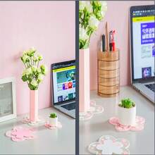 1/2/3 Piezas Posavasos de silicona con diseño de flor de cerezo, Alfombrillas de mesa de PVC resistentes al calor para platos, teteras, tazas de té, vasos de agua, tazones, bases para jarrones y otros usos