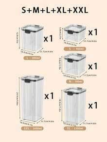 1pc Airtight Grain Jar, Transparent Plastic Container Box For Kitchen Storage Of Grains, Snacks, Tea, Not Dishwasher Friendly - Clear - View 10