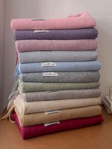 1pc Solid Women Scarf, Versatile High-Quality Faux Cashmere Solid Color Warm Tassel Scarf, Fashion Soft Shawl For Women, Suitable For Decoration And Keeping Warm Around Neck In Winter