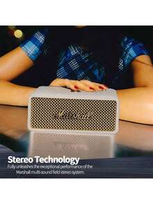 Marshall Loa Bluetooth di động EMBERTON III có âm thanh nổi mạnh mẽ, thời lượng pin 32 giờ, khả năng chống nước IP67, cân bằng âm lượng động và chuyển đổi liền mạch giữa trong nhà và ngoài trời. - màu trắng sữa - Xem 5