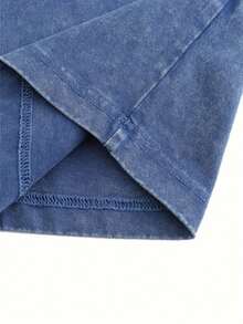 Vintage 90s Y2K Graphic Cotton T-Shirt - Distressed Washed Brown Crew Neck Tee For Men & Women, Punk Rock Music Band Design, Casual Summer Wear - Màu xanh lam - Xem 5