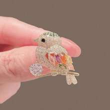 Magpie Bird Brooch High-End Japanese Cute Anti-Light Advanced Sense Personalized Suit Color Pin Corsage Accessories - 預設 - 查看 2