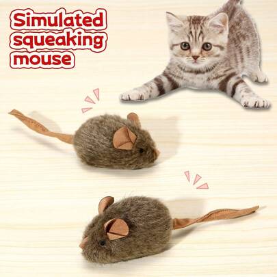 Intelligent Sensing Voice Plush Mouse Cat Toy, Realistic Meowing Soft Mouse Toy For Pet Entertainment