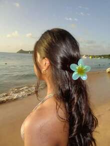 4 件/1 件 7.5 厘米/2.95 英寸芙蓉花果冻色发夹，白色/黄色/粉色/蓝色，轻质塑料浴室发饰，适合日常外出、休闲、派对、通勤、海滩度假、马尾辫、发髻、洗脸、化妆、服装搭配时尚爪夹冬季发夹 - 彩色 - 查看 7