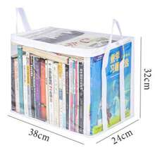 Transparent PVC Storage Bag With Flip Cover & Window - Multipurpose Storage Box For Toys, Party Favors, Crafts, Books, School Supplies, Snacks - Durable Rectangular Home Organization Box, Christmas Gift, Halloween Gift, XL/38*32*24cm, L/32*25*24cm