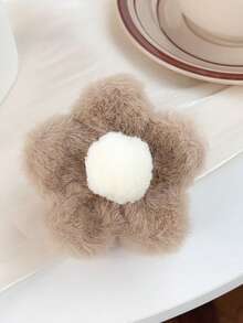 1/3 peças de garras de cabelo de flores de pelúcia femininas, garras de cabelo de flores fofas, acessórios de cabelo de outono da moda, adequados para festas, presentes de ano novo, presentes para a família, lindos acessórios de cabelo, grampos de cabelo da moda, elegante grampo de garra, bolsa de cabelo de inverno