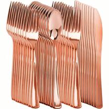 مجموعة أدوات المائدة بلون الذهب الوردي 150/75/50/30/25/15/10/2 قطعة، شوك السلطة وملاعق، مناسبة للكيك والحلويات والسلطات والبرغر، رائعة لحفلات عيد الميلاد والأعراس والمطاعم والحفلات المناسبات، ديكور عيد الميلاد وعيد الشكر والسنة الجديدة