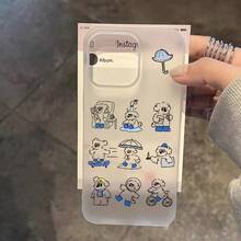 Halbtransparente Neue Kreative Luxusmode Cartoon Welpen Baden Skateboardfahren Reiten Handyhülle Kompatibel mit iPhone 17 Air 16 16e 15 14 13 12 11 Pro Max X XR XSMAX 8 7 e Plus Matte Halbtransparente Weiche Hülle Rückseite - Transparent - Übersicht 6