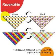 Halloween Dog Bandanas - 2 Pack 4 Pattern Bat & Pumpkin Pattern Dog Bibs - Reversible, Washable & Durable - Suitable For Small To X- Breeds(X-Large I.Pride Day) - Type3 - View 3