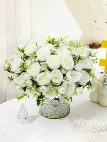 1Bunch 5-Head Peonies Artificial Flowers, Fake Flowers Pink Peonies Faux Flowers Vintage Artificial Silk Flower Peonies Bouquets Floral Arrangements Home Wedding Party Coffee Table Decor Home Decor Item, Romantic, Wall Decor, Holiday Decoration