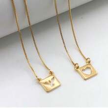 Women's Necklace With Sacred Spiritual Handle And Heart Plated In 18k Gold - Gold - View 8