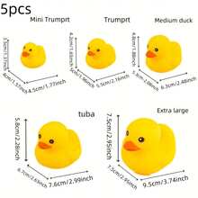 5pcs/3pcs Squeaky Rubber Duck Dog Toys, Floating Cartoon Duck Toys For Dogs, Can Stimulate Dog's Vitality, Outdoor Pet Toys, Suitable For Medium And Small Dogs, No Battery Required - Yellow - View 12