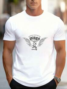 Camiseta de opciones multicolor para hombres de algodón puro, impresa, de manga corta, cómoda y ajustada - Blanco - Ver 5