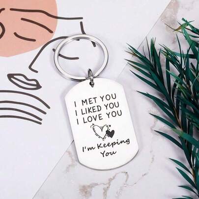 1pc Valentines Day Gift For Him Anniversary Wedding Gifts For Husband I Love You Birthday Gifts For Boyfriend Wedding Engagement Gifts For Groom Christmas Stocking Stuffers For Men Couple Keychain