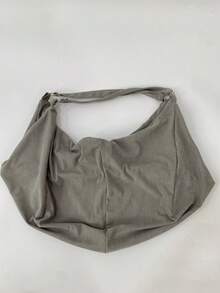 Large Capacity Solid Color Pattern Shoulder Bag, Japanese Minimalist Unprinted Style Tote Bag, Soft Corduroy Fabric Women's Crossbody Bag, Casual Practical Multipurpose Backpack Shopping Bag, Suitable For Work, Study, Travel, Unisex