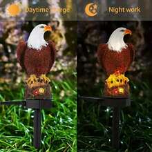 1pc Solar Powered Eagle Lawn Light, Animal Resin Lamp, Garden Pathway Light, Landscape Decor Light, Hotel Outdoor Night Light