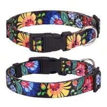 1 Piece Of Fashionable, Elegant And Creative Traction Rope With Flower Pattern Dog Collar. Soft And Comfortable Adjustable Collar Suitable For Small, Medium And Large Dogs To Interact And Play With As Pet Accessories - Multicolor - View 2