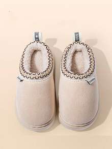 أحذية منزلية شتوية للأطفال، أحذية داخلية دافئة من الفرو سميكة مانعة للانزلاق للأولاد والبنات من الأطفال الصغار