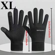 1 par de guantes de invierno ajustables para exteriores - Adecuados para pantallas táctiles, mezcla transpirable de nailon y poliéster, ideal para deportes, ciclismo, esquí, mujeres/hombres